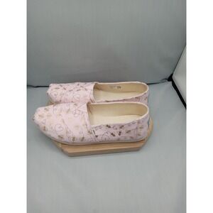 Used‎ TOMS Alpargata Birch Foil Bumble Bees Slip-On Shoes Women's Size 7.5